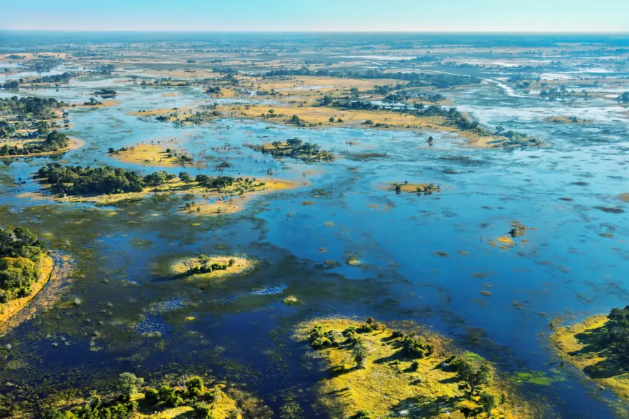 Avila reizen Botswana Okavanga delta delta uitzicht van boven