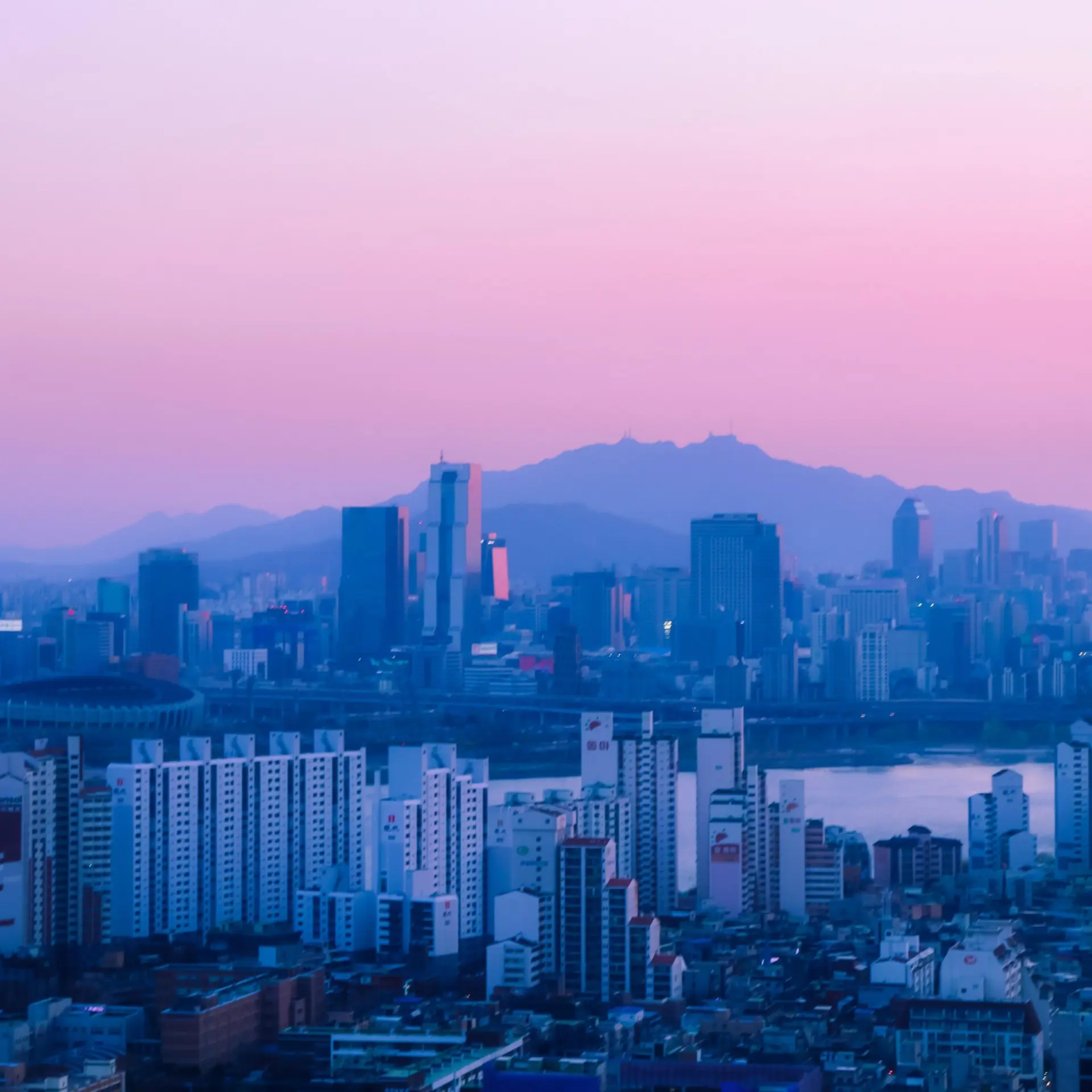 Seoul south korea evening air